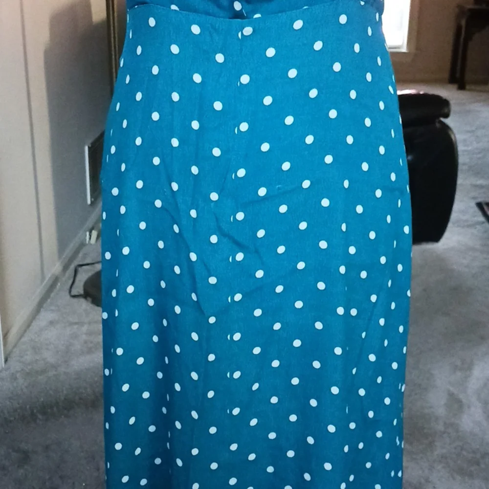 NWT MAXI SUNDRESS TEAL XS/S - Picture 2 of 14